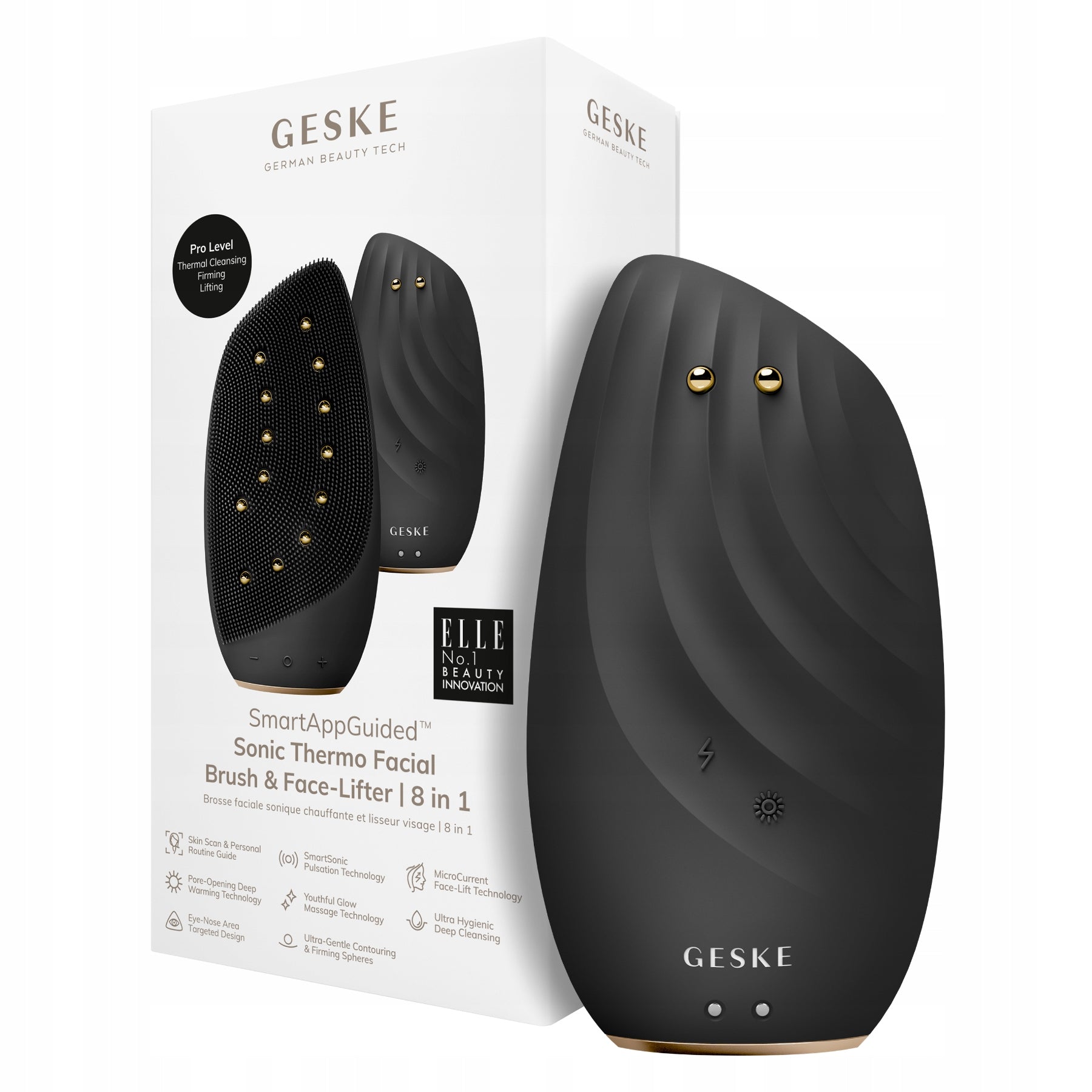 Sonic thermal facial brush GESKE massager cleansing OUTLET