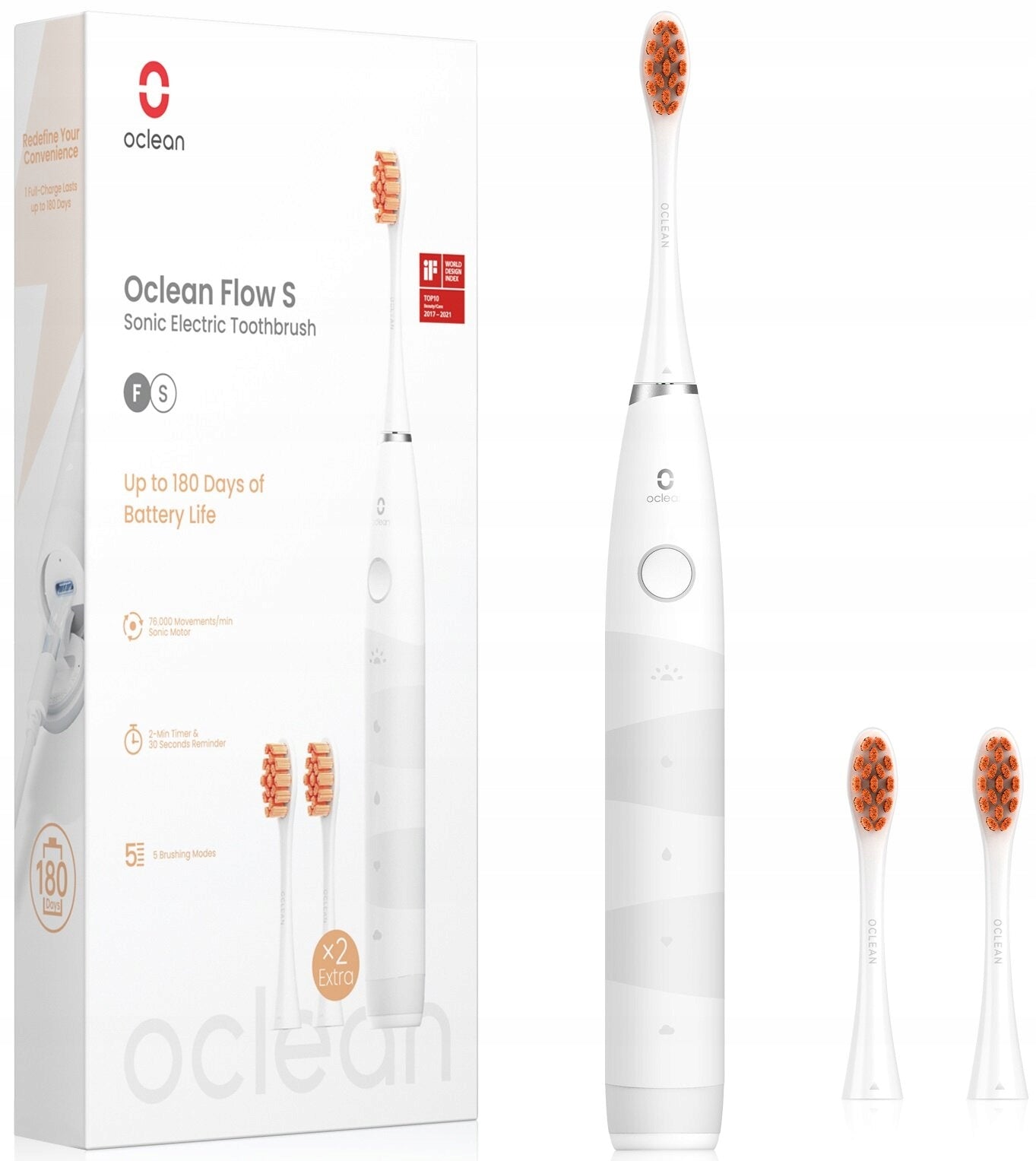 Sonic toothbrush OCLEAN Flow S White Brand Oclean