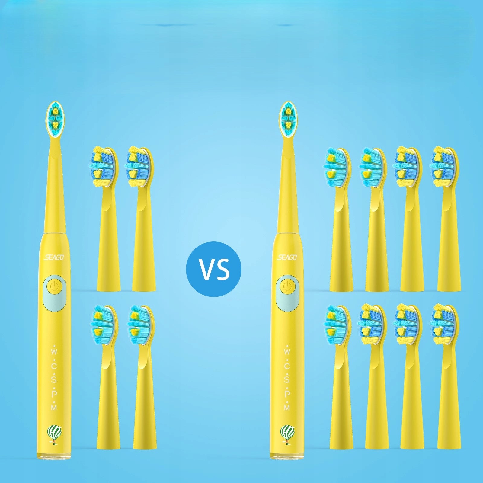 Sonic toothbrush for children 6-12 years old, rechargeable SEAGO SG-2303 - yellow 8 Packaging status original
