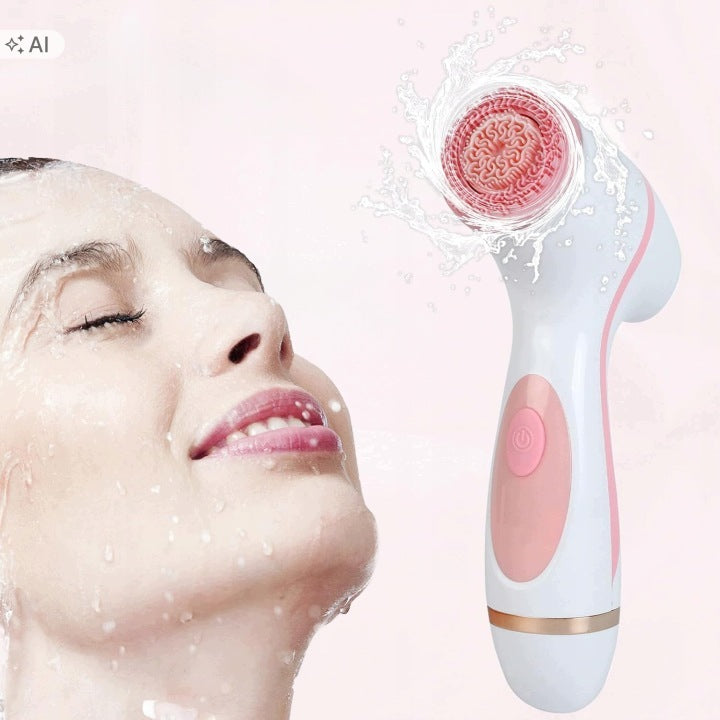 Sonic toothbrush for face white-pink USB 3 silicone tips Brand no brand