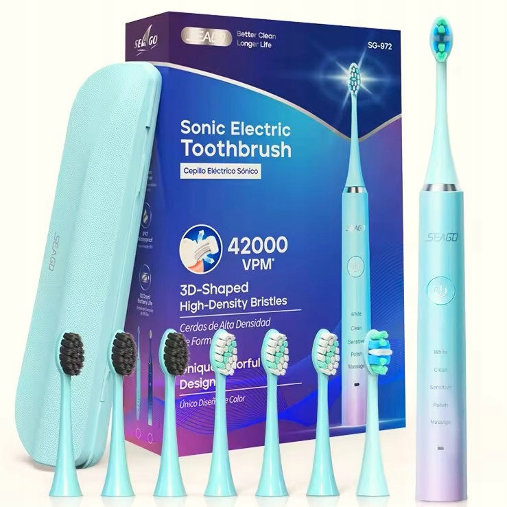 Sonic toothbrush with case and 8 tips 42000 VPN Seago SG-972
