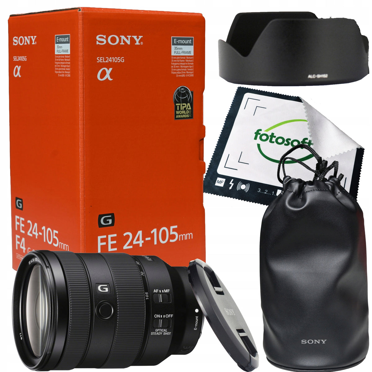 Sony FE 24-105mm F4 G OSS ORIGINAL BOX + COVERS + COVER + CASE