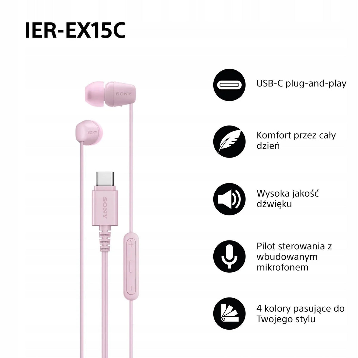 Sony IEREX15C USB-C Pink Packaging status original
