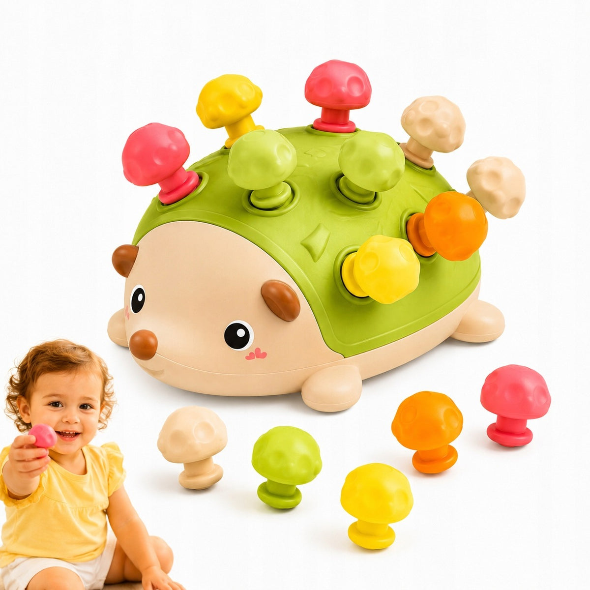 Sorter hedgehog sensory educational puzzle montessori green 18m+