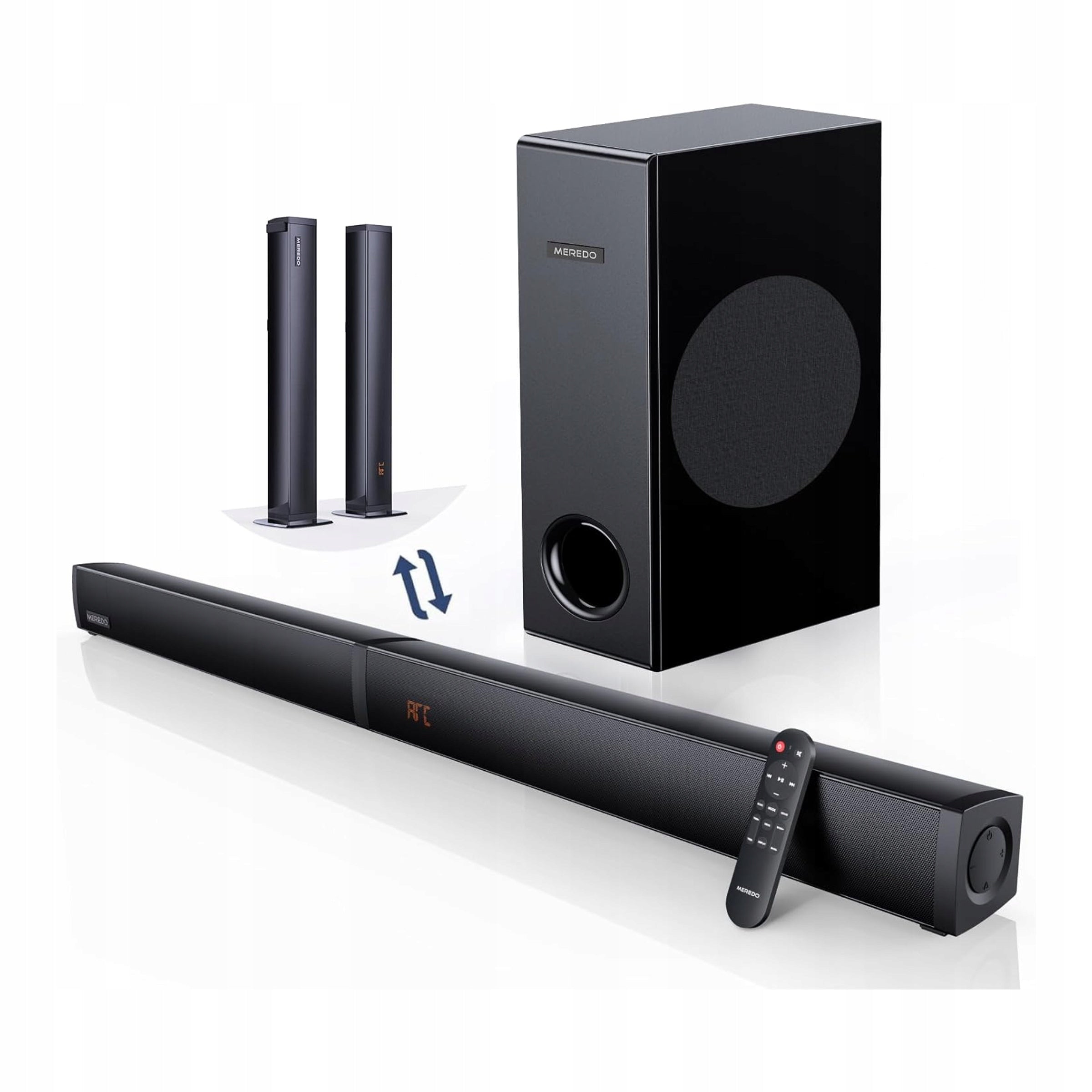 Soundbar 180W 2in1 Detachable To 2.1-Channel With Meredo Subwoofer Packaging status original
