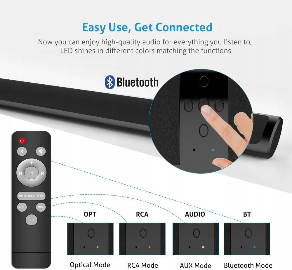 Soundbar Meidong KY-3000B 2.0 Bluetooth 40W RCA/AUX/Home Cinema Remote Control Brand no brand