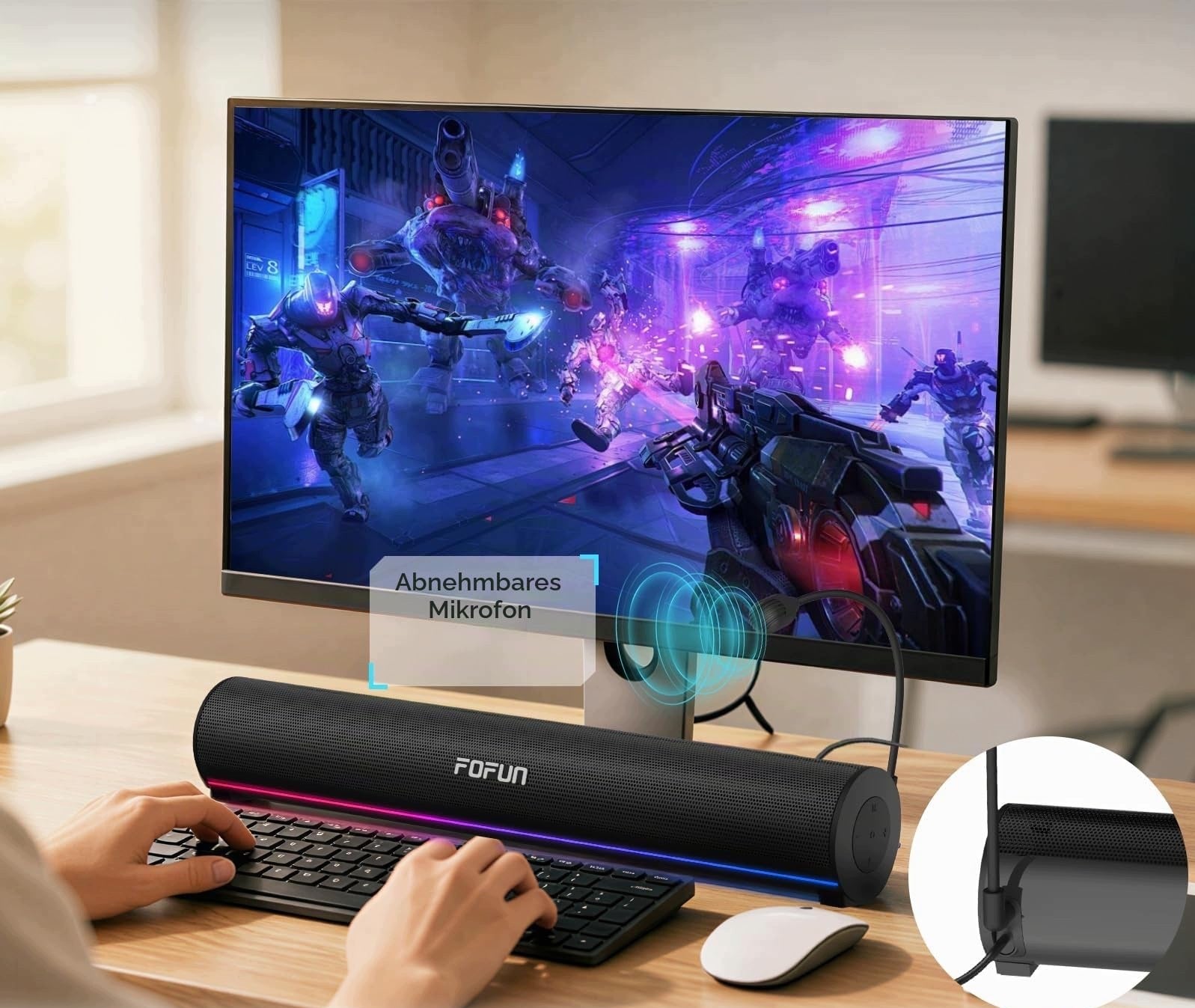 Soundbar PC Gaming Speaker Bluetooth RGB with USB Microphone Manufacturer code S10