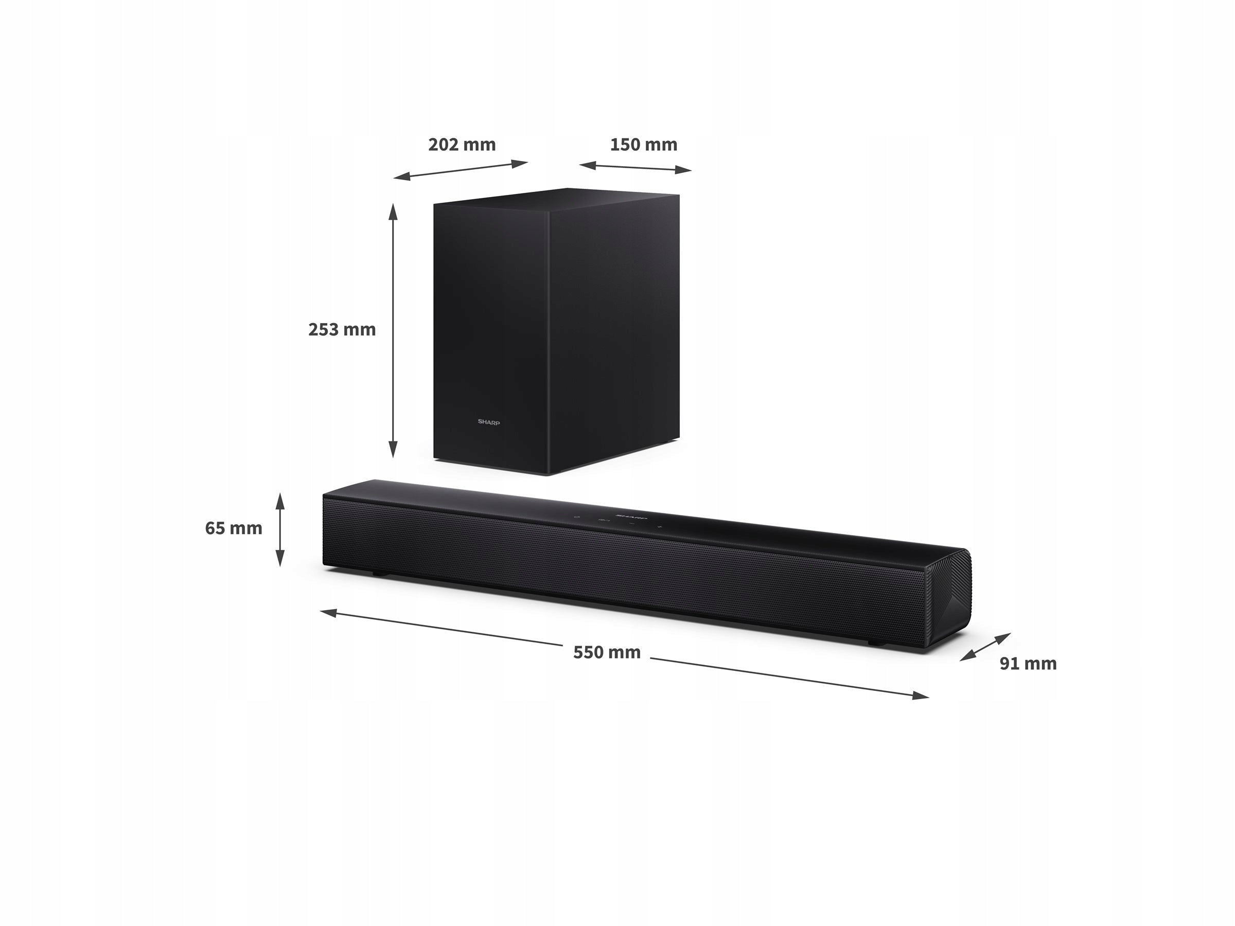 Soundbar Sharp HT-SBW121 2.1 Bluetooth USB HDMI eARC 240W Subwoofer Manufacturer code HT-SBW121