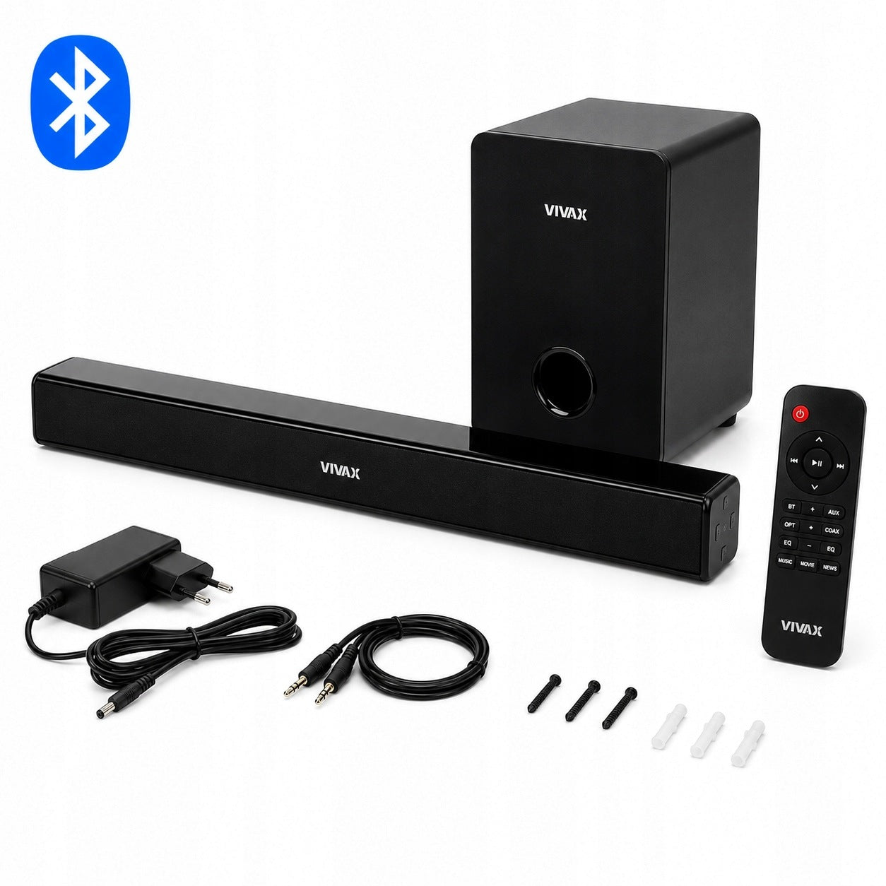 Soundbar + Subwoofer VIVAX 70W 2.1 Bluetooth HDMI ARC OPTICAL PILOT
