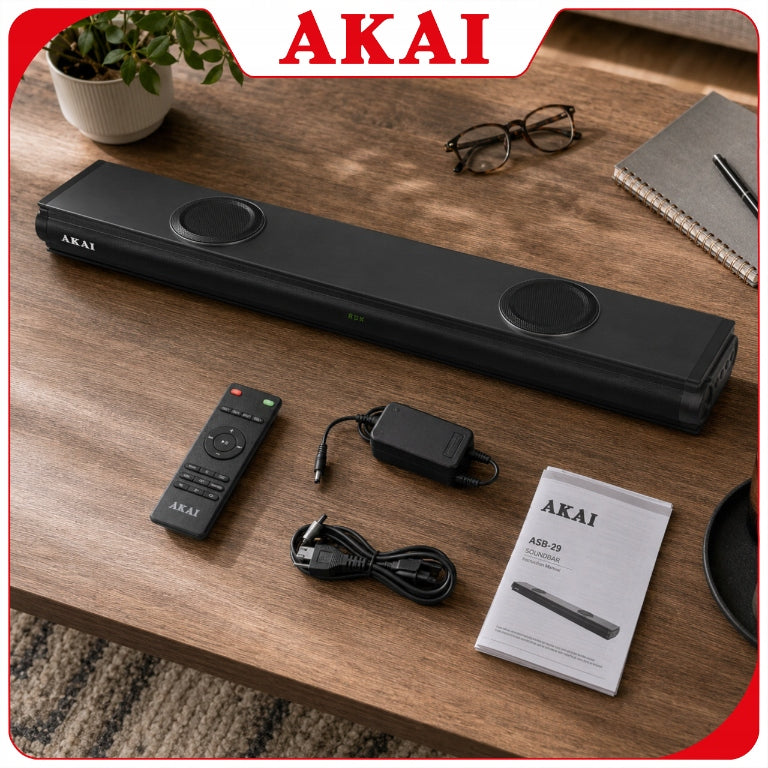 Soundbar TV Speaker AKAI Bluetooth 2.2 Home Theater Powerful Bass Model ASB-29