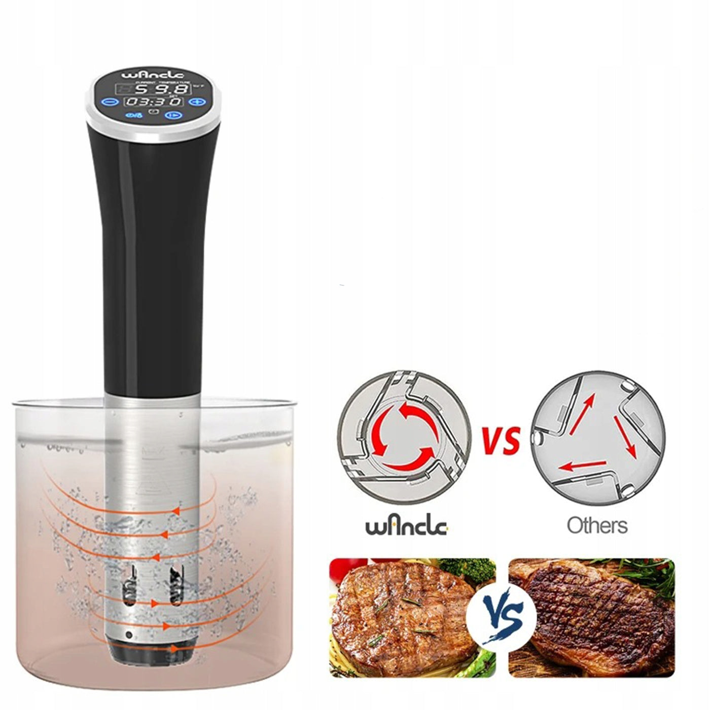 Sous Vide Cooking Circulator 1100W Kitchen Tool Model Sous Vide 1100W Narzędzie kuchenne