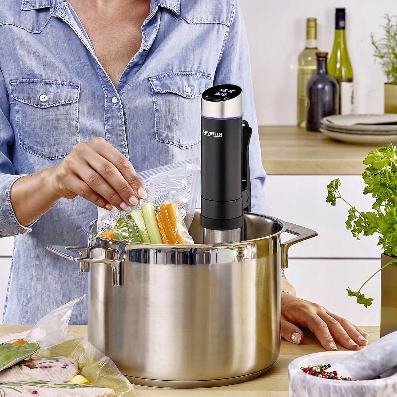 Sous Vide Stick with Touch Operation, Cooking Pot with LED Display Brand no brand
