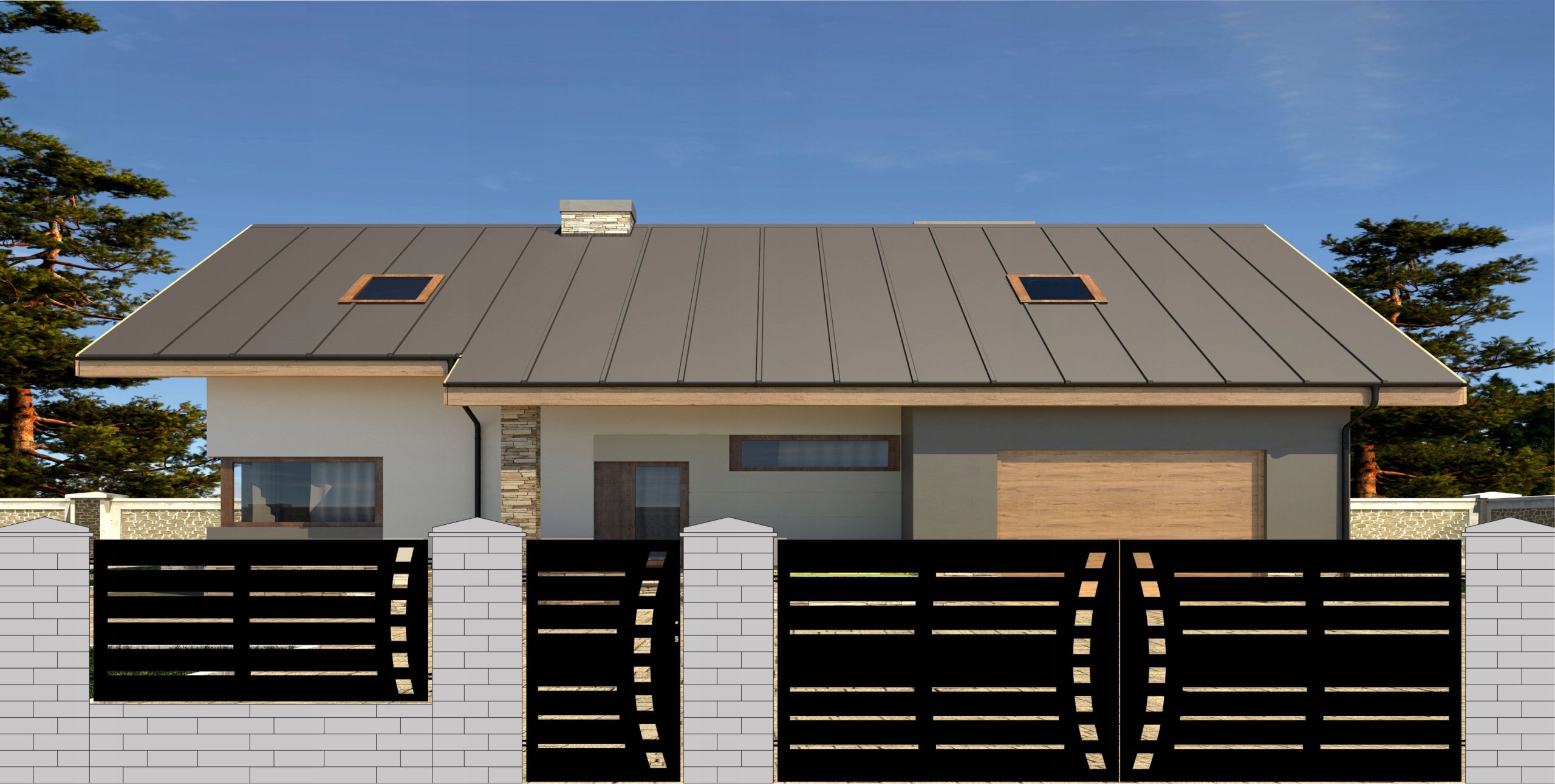 Span Modern A3 fence JUL-MET PRIMER Color black