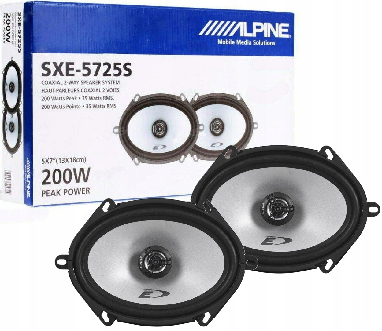 Speakers Alpine SXE-5725S / 2-way / Coaxial / 5x7 / Power 200W