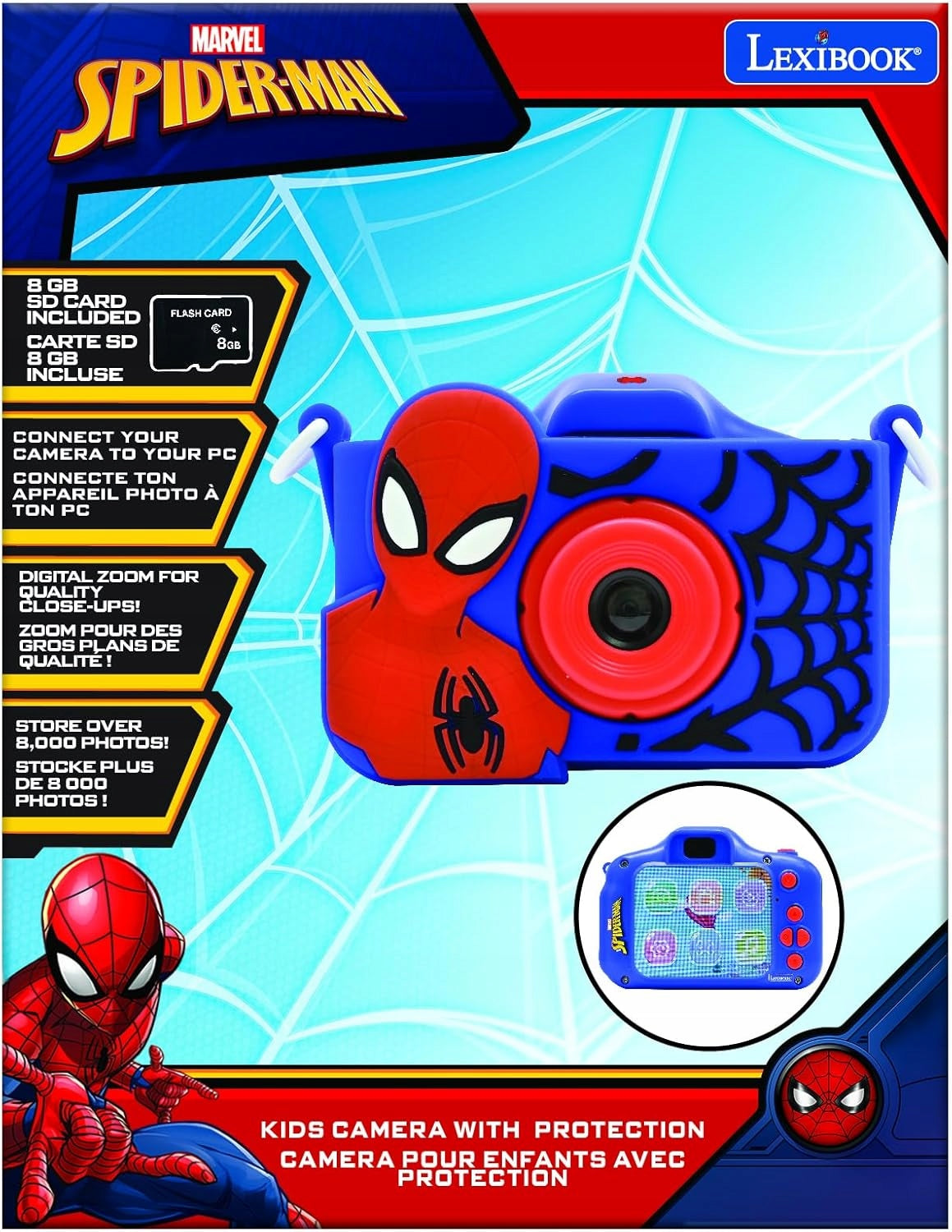 Spiderman camera for kids with 3d case Brand Lexibook
