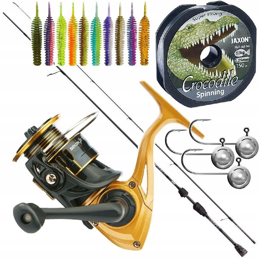 Spinning Set Jaxon 198 cm Perch Trout Grey Stream Sekon Fishing Line