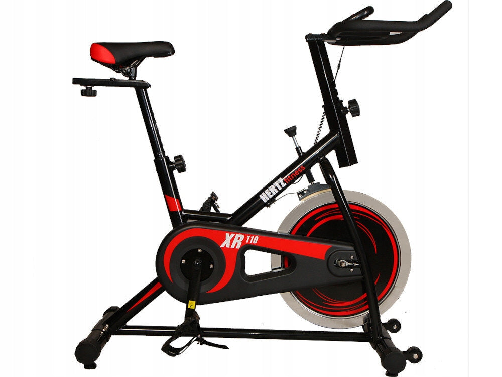 Spinning bike HERTZ-FITNESS XR-110 Additional features display transport wheels seat adjustment pedal straps handlebar adjustment