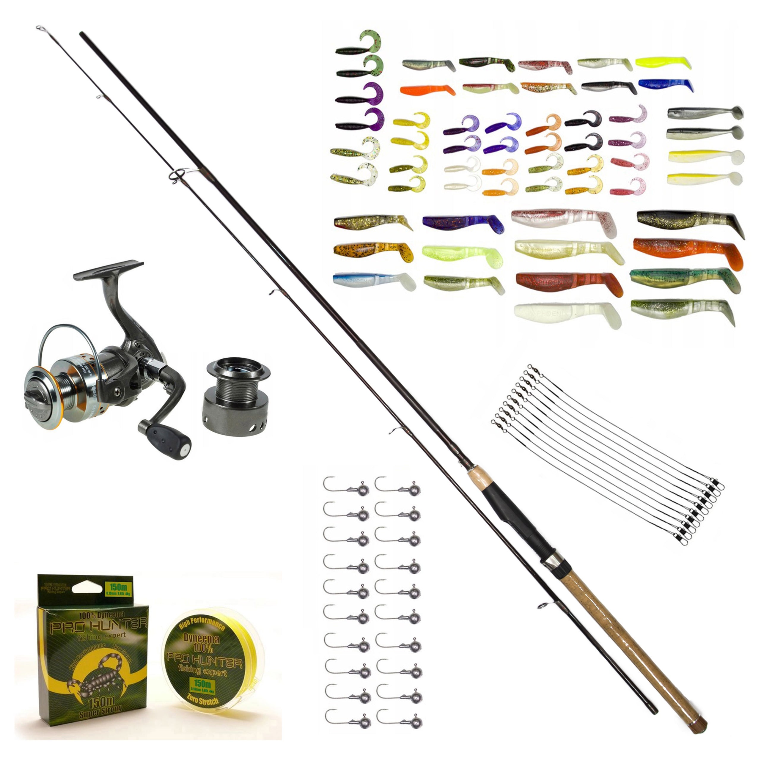Spinning fishing set PRO, fishing rod 2,4m + REEL - ZEST-W-05-10s