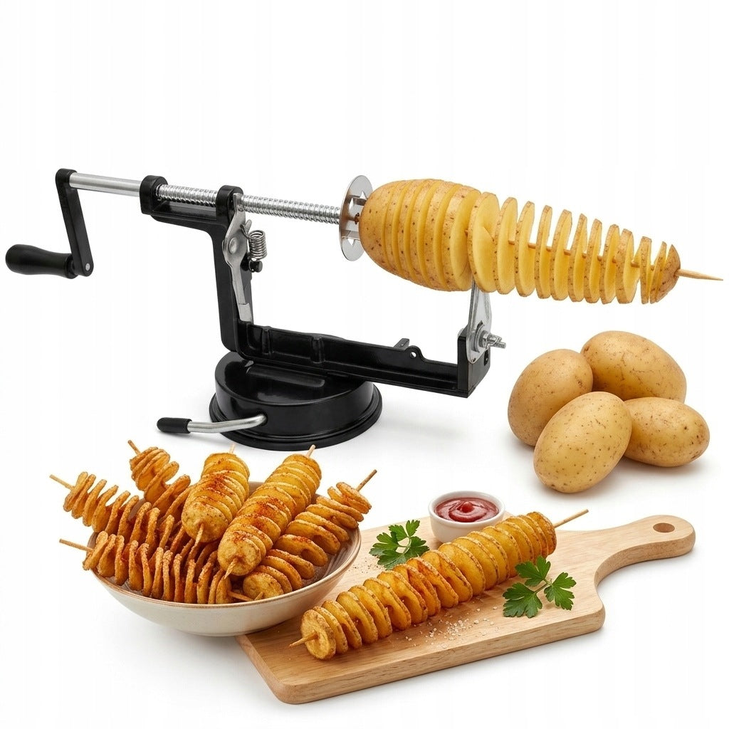 Spiral Fries Machine Twisted Potato Hand Slicer Black