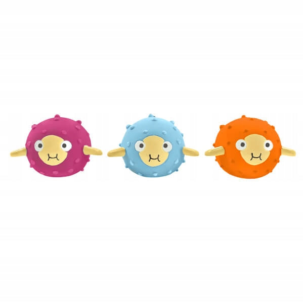 Splash About 3-Pack Pufferfish Rubber Fish for Bathing Packaging status original