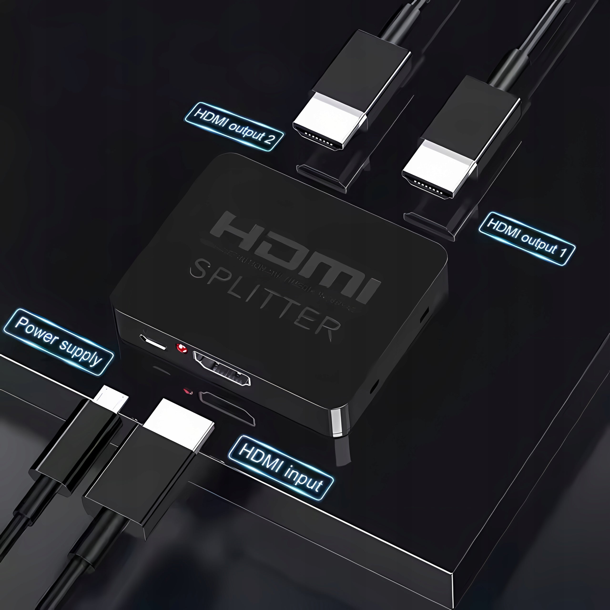 Splitter HDMI Splitter 1x2 4K@30Hz Signal Duplicator for 2 TV Monitors Manufacturer code Splitter Rozdzielacz HDMI 1x2 4K Novaza Tech