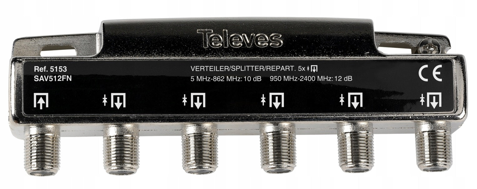 Splitter Terrestrial TV DVB-T2 and Satellites 1/ 5 Satellite 5 Outputs