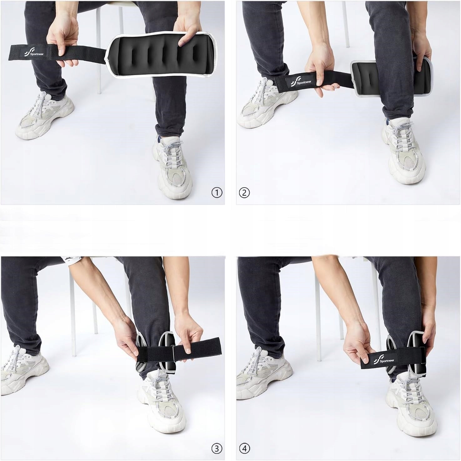 Sportneer Ankle and Wrist Weights 2 x 1kg Adjustable Brand no brand