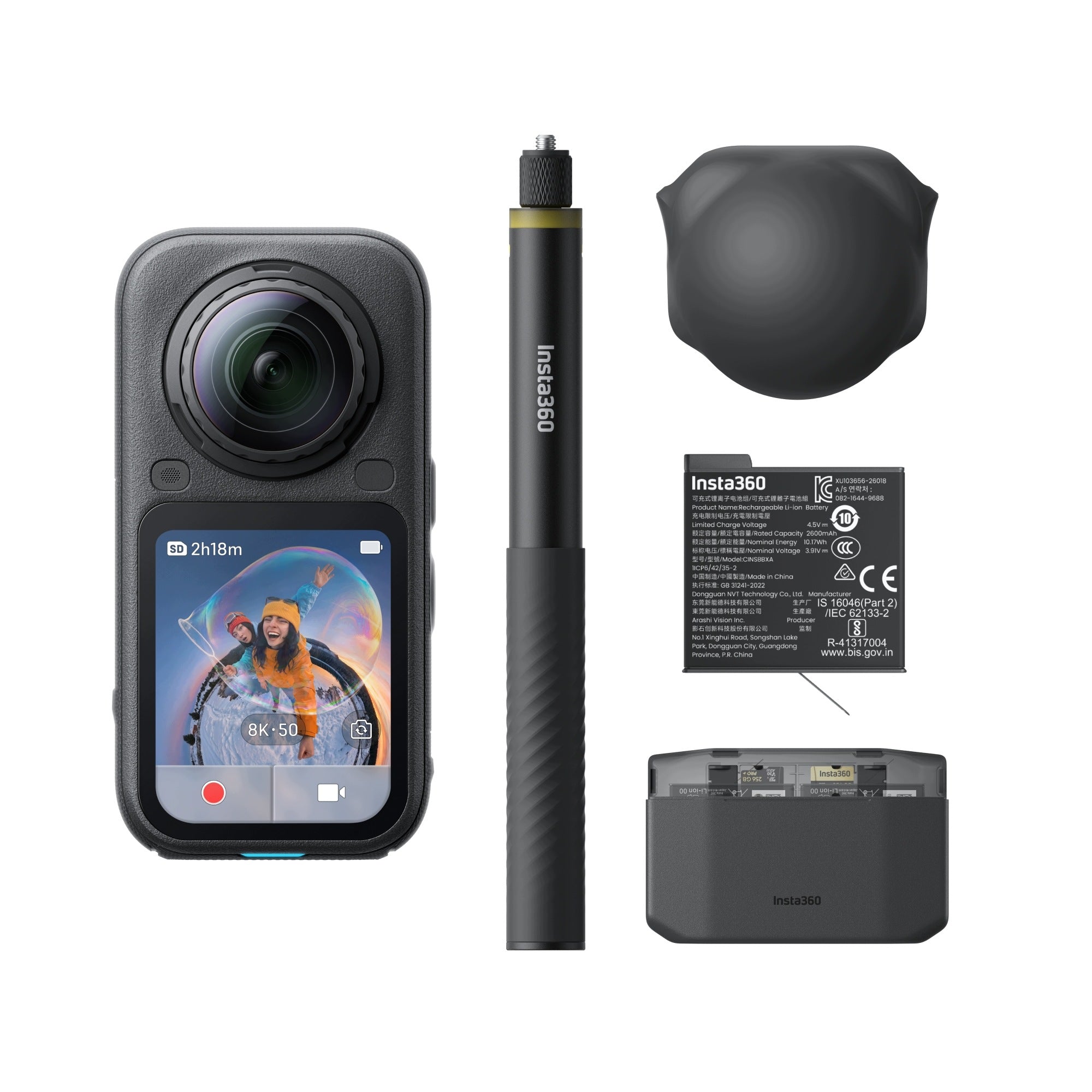 Sportovní kamera Insta360 X6 Essentials Bundle Midnight Black 4K UHD