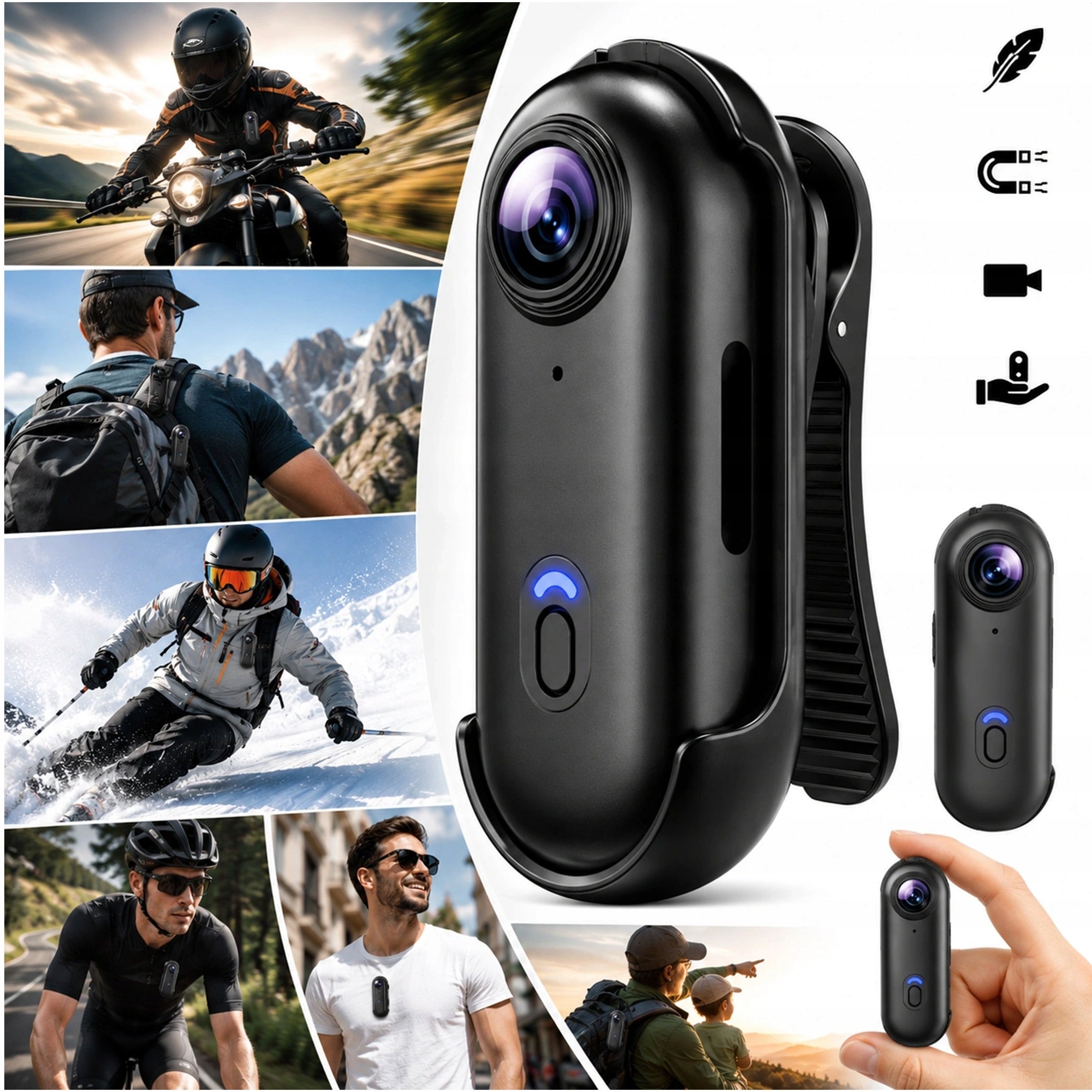 Sports camera 4K PRO mini magnetic WiFi HDR angle 140° 2h Working