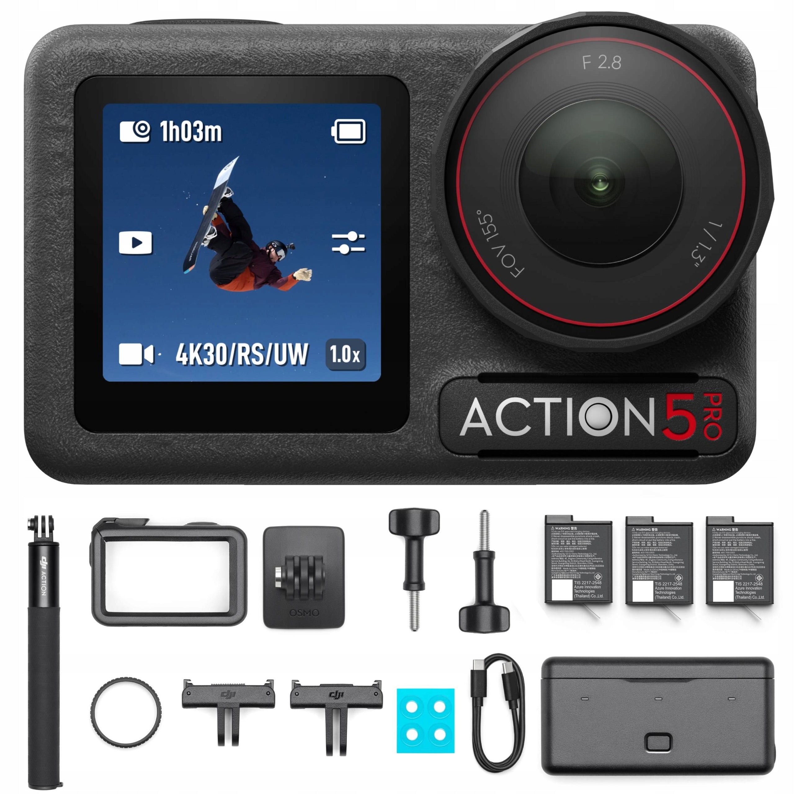 Sports camera DJI Osmo Action 5 Pro Adventure Combo GPS 4K 120fps