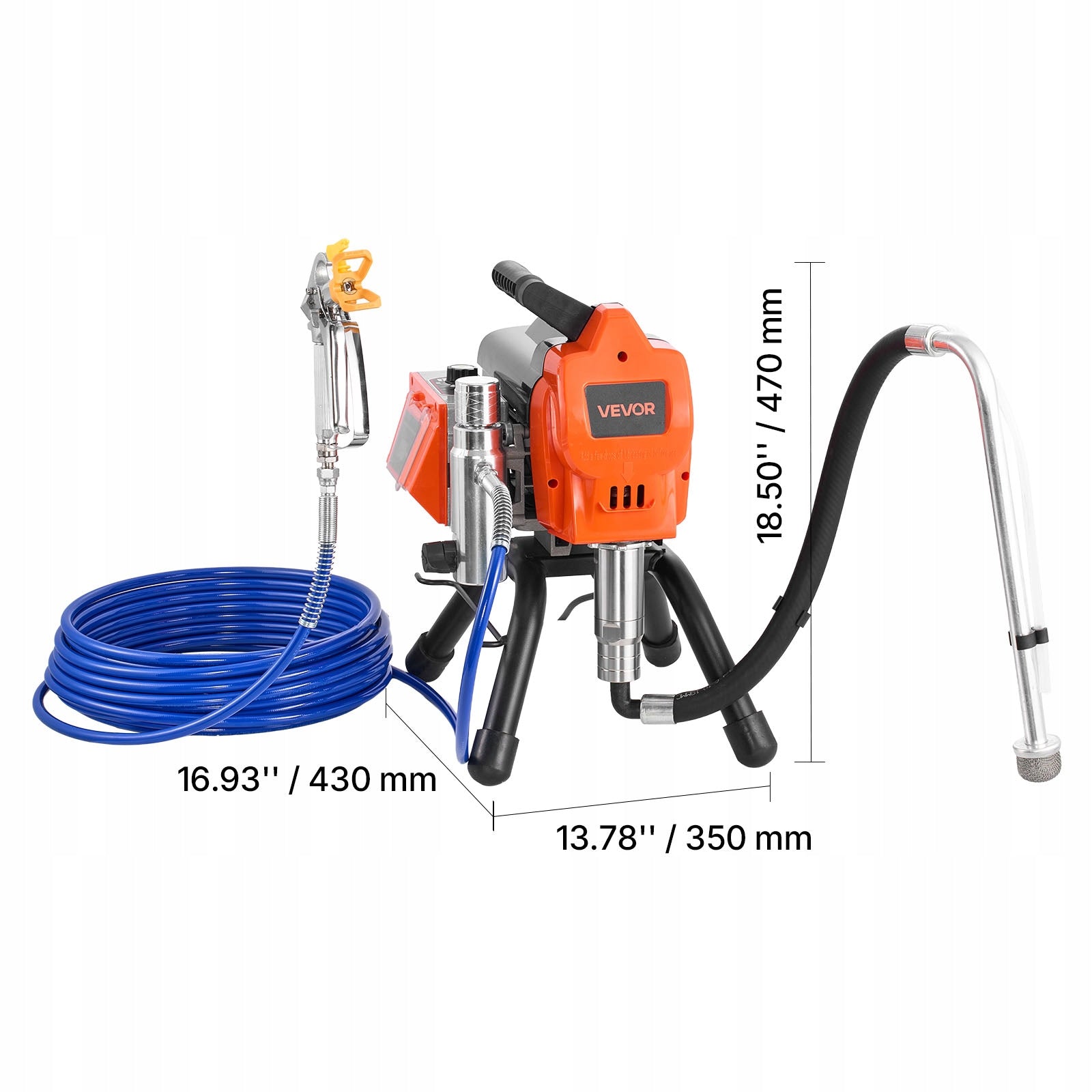 Spray Gun Efficient Coating Painting Aggregate Gun With Stand Brand Vevor