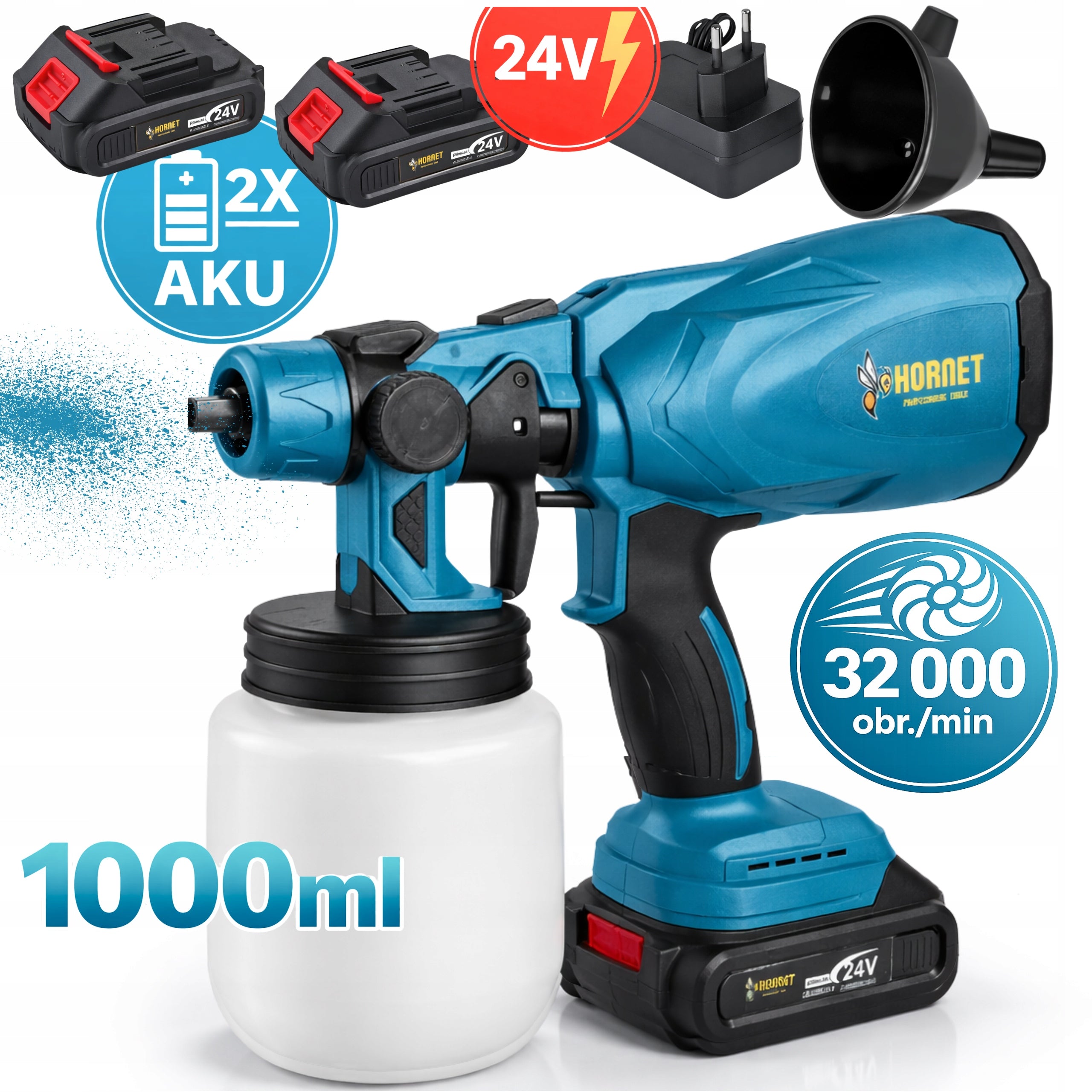 Spray Paint Gun Cordless Aggregate 2x24V Batteries