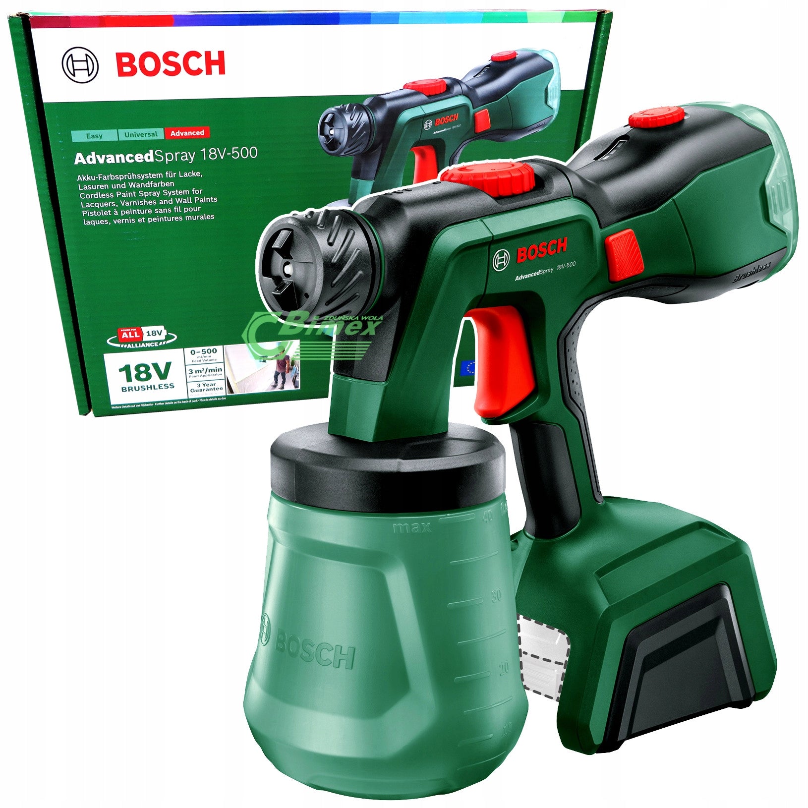 Spray gun AKU Body 1,20L AdvancedSpray 18V-500 BOSCH 0603208200
