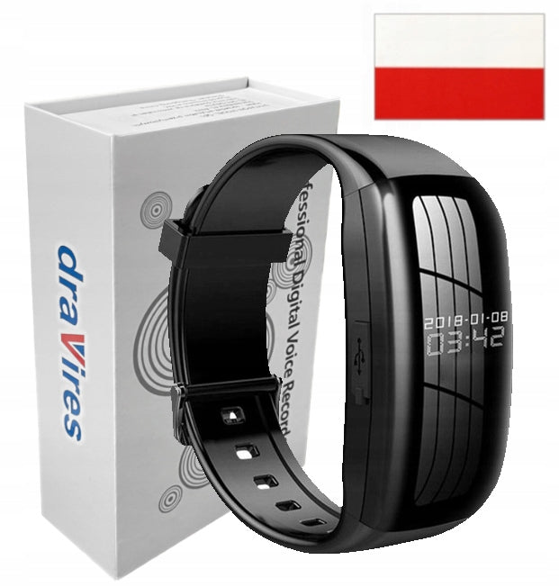 Spy camera voice recorder watch draVires 64GB connection to phone Packaging status original