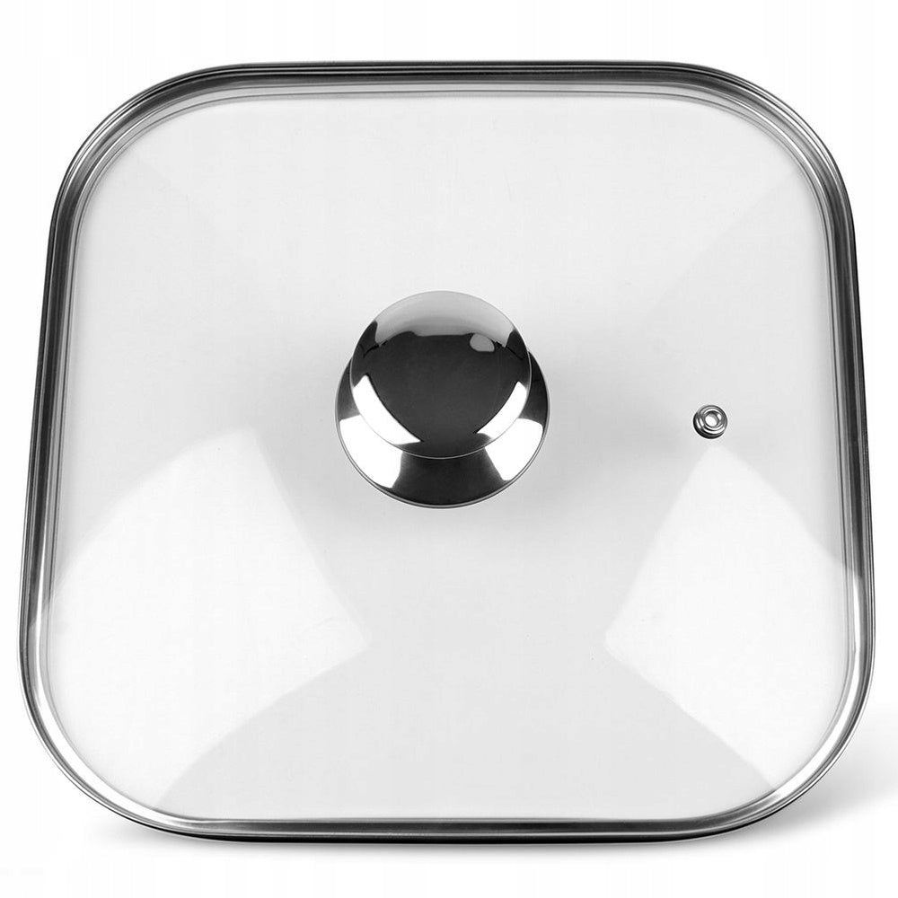 Square glass lid with handle for pot pan 26x26 cm