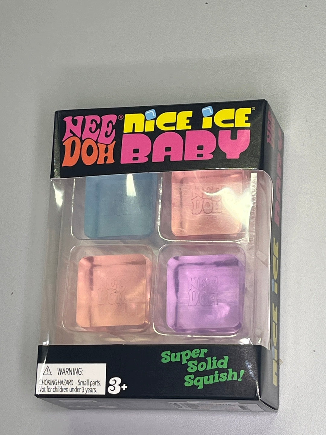Squishies Squishy NeeDoh Nice Ice Baby Ice Cube 4 Pack Gel Brand Schylling