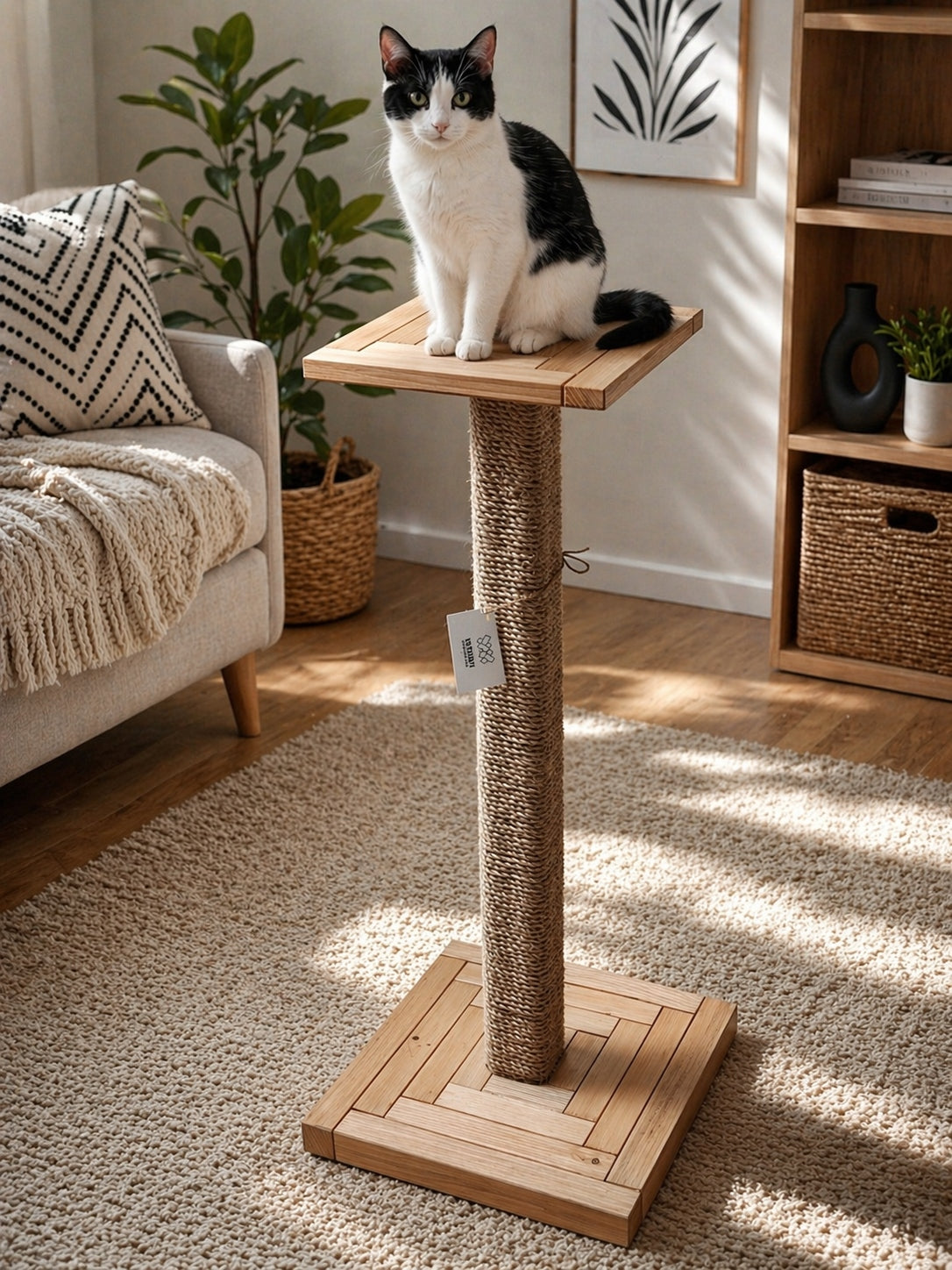 Stable High Cat Scratcher Scratching Post 100cm Premium Wooden Manufacturer code R02-100Fi100Ł