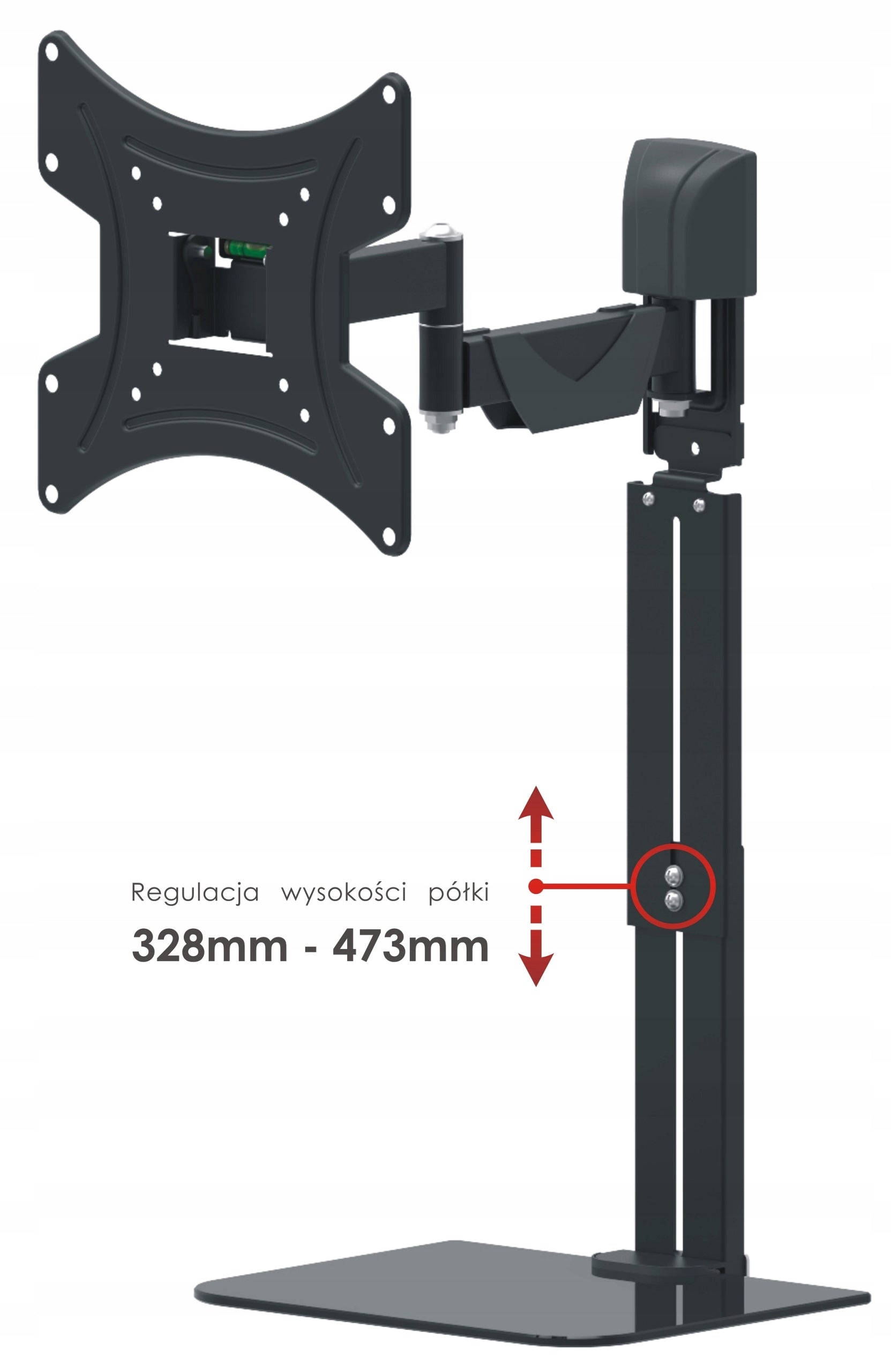 Stable TV Holder Stand TV Hanger 13"-42" with Glass Shelf EAN (GTIN) 5901912285743