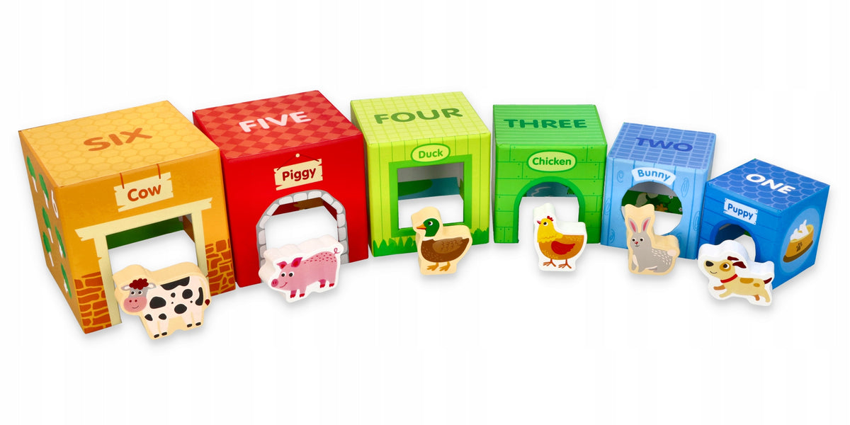 Stacking Cups Animal Farm Toy for One-Year-Old Child Lelin