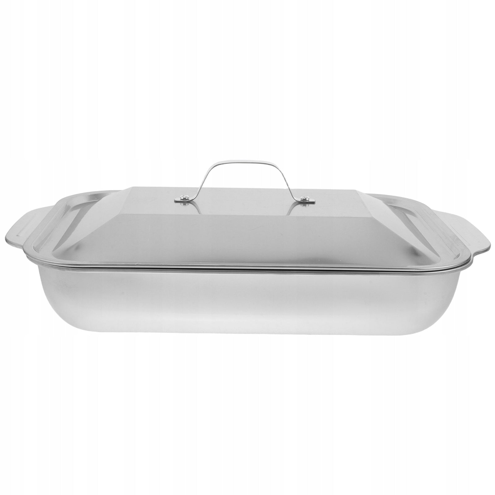 Stainless Steel Deep Rectangular Fish Roasting Pan with Handle & Lid Capacity 1 l