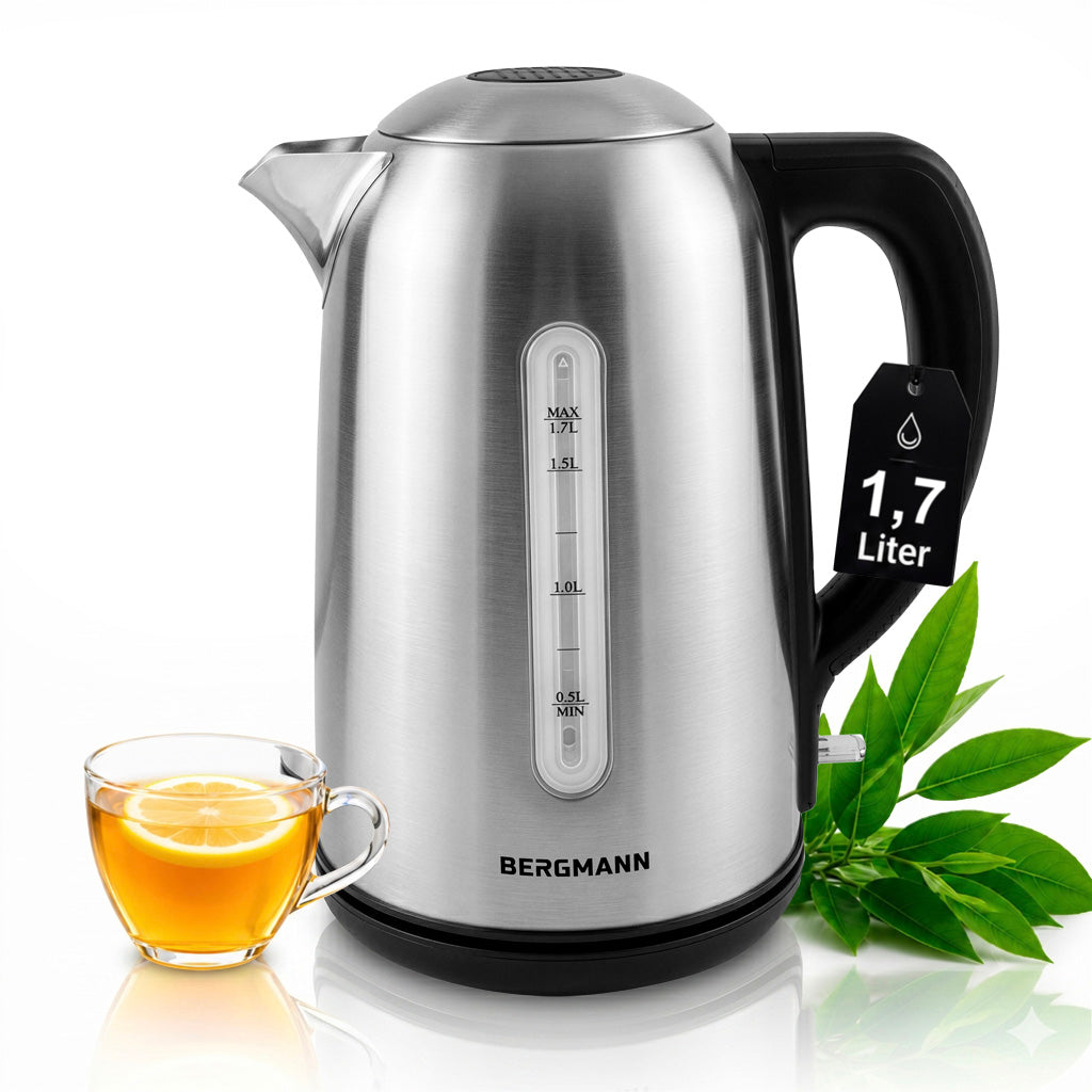 Stainless Steel Electric Kettle BERGMANN 1,7L 2200W Silver