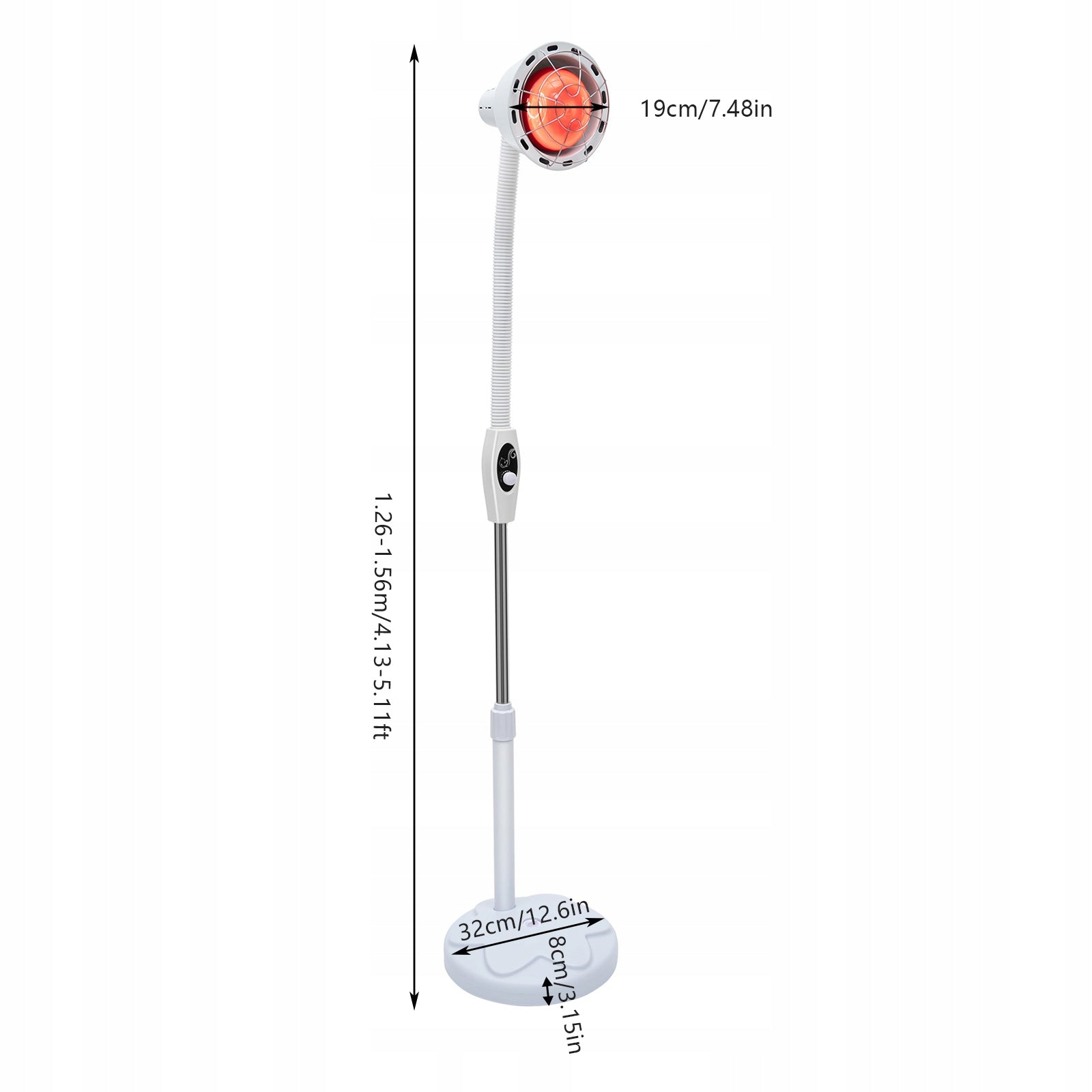 Stainless Steel Infrared Heat Lamp,275W Infrared Red Light Therapy Lamp220V Packaging status original