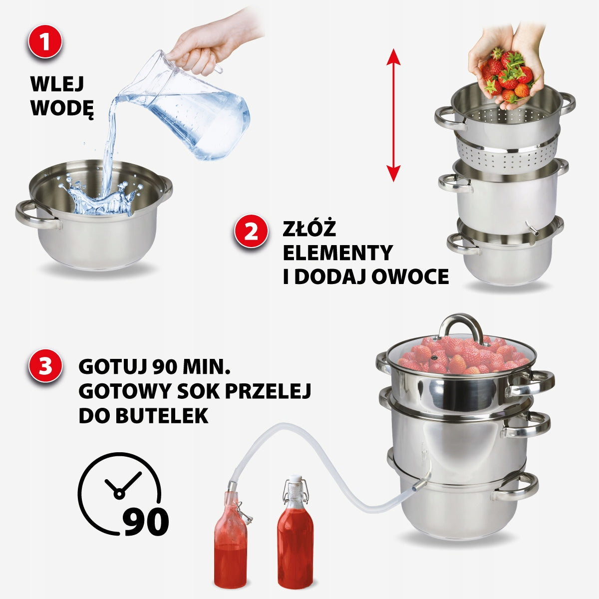 Stainless Steel Juicer Pot 8L For Fruit For Gas And Induction Grey Manufacturer code SOKOWNIK PAROWY