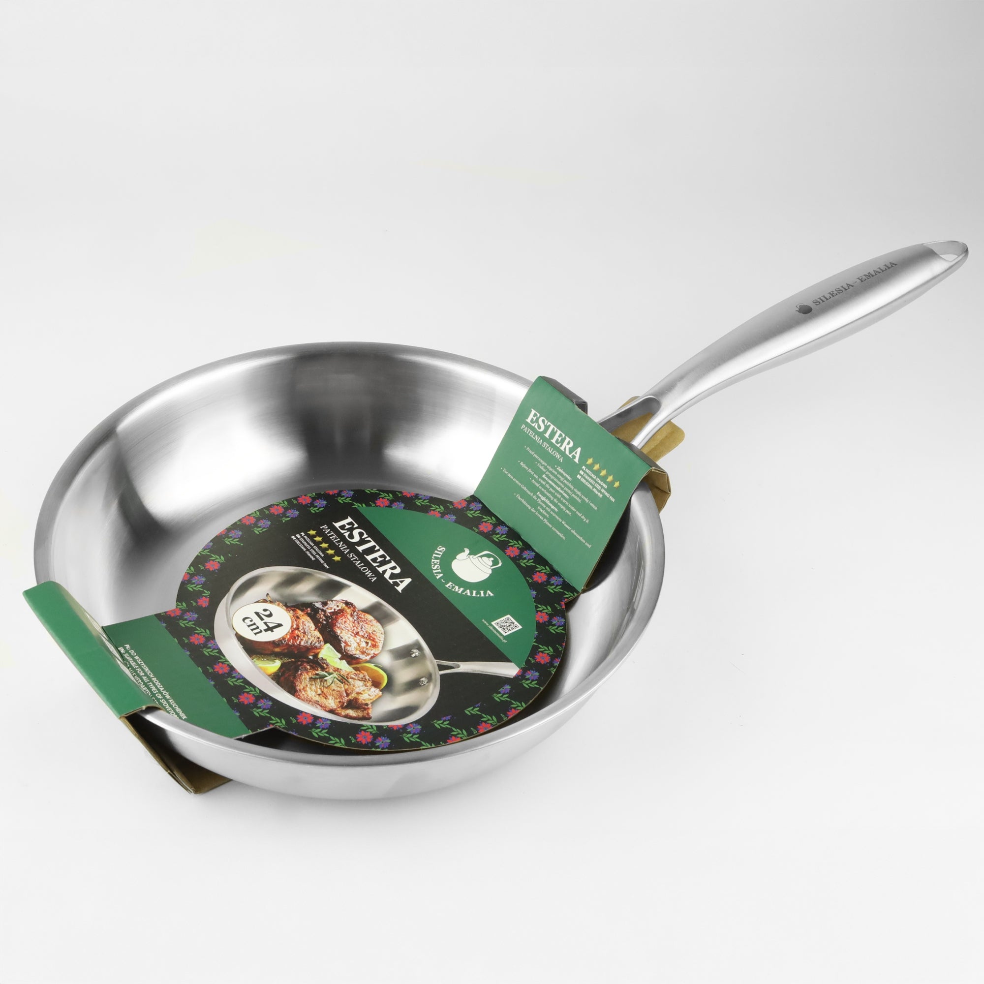 Stainless Steel Pan ESTERA 24cm INDUCTION TRADITIONAL STEEL GAS Manufacturer code 5905155034229