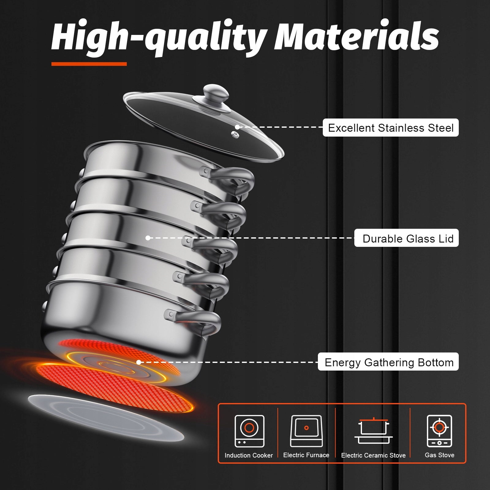 Stainless Steel Steamer 30cm, 5 Layer Manufacturer code dg2024103005
