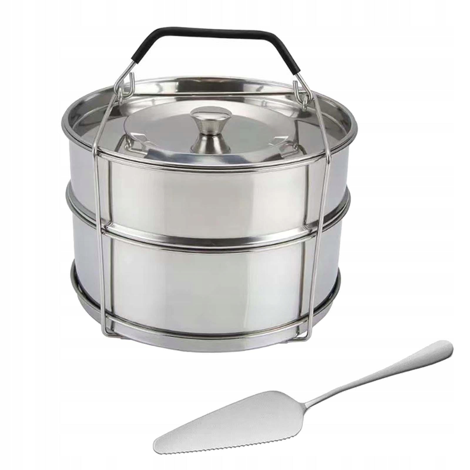 Stainless Steel Steamer Inserts Double Layer Steaming Basket with Pie Pizza Brand no brand