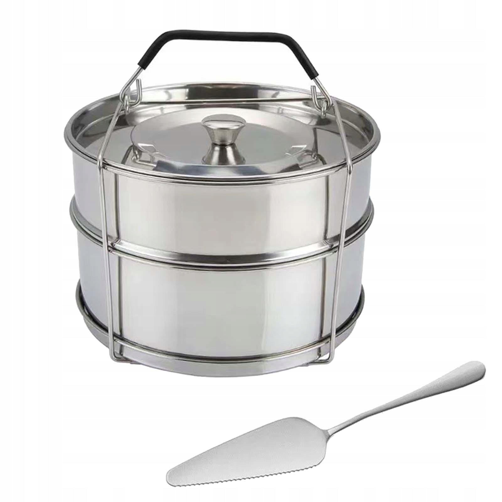 Stainless Steel Steamer Inserts Double Layer Steaming Basket with Pie Pizza