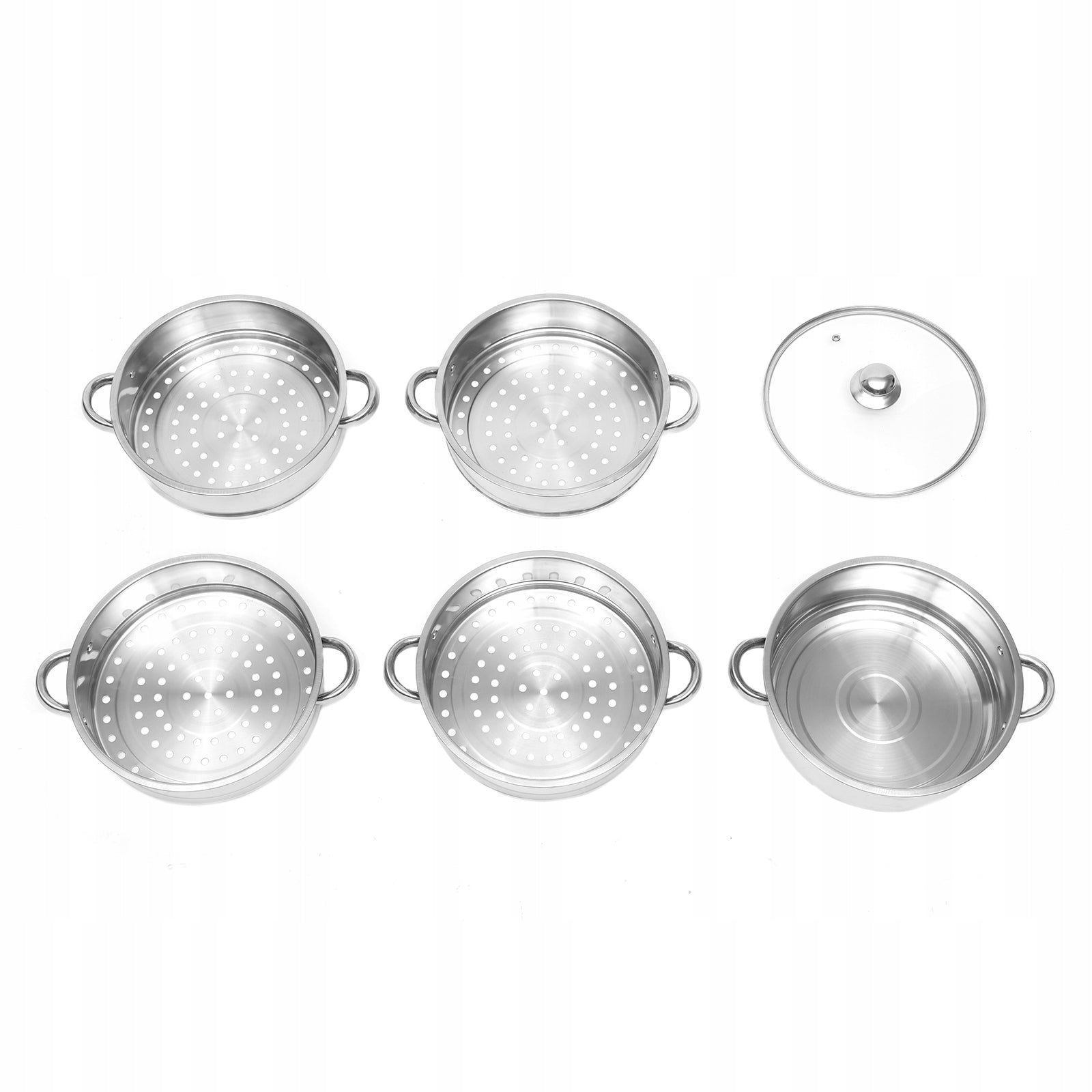 Stainless Steel Steamer Pot with Lid, 5-Layer Food Steamer for Cooking Packaging status original