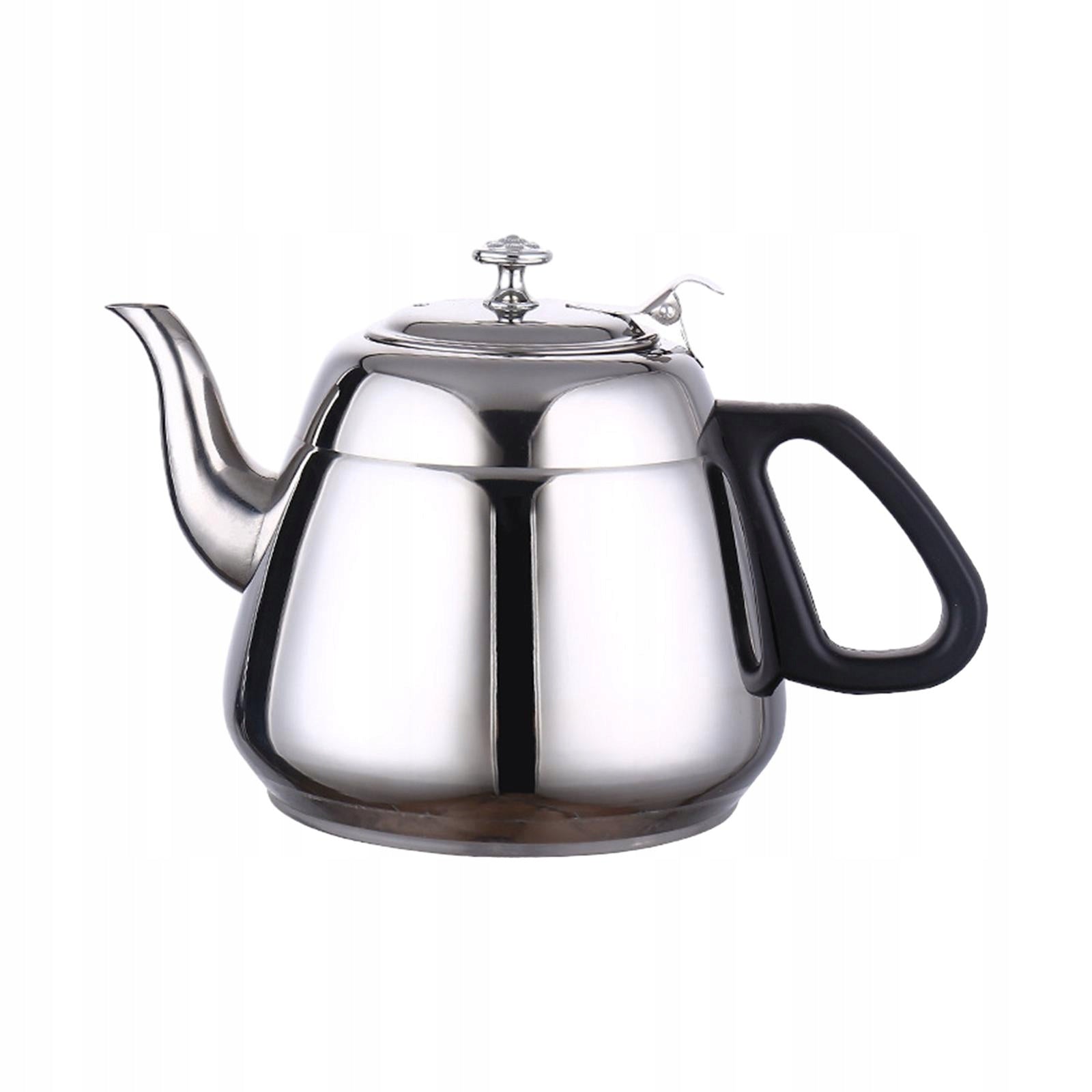 Stainless Steel Tea Pot Teapot Cooker Modern with Strainer Stovetop 1.5L