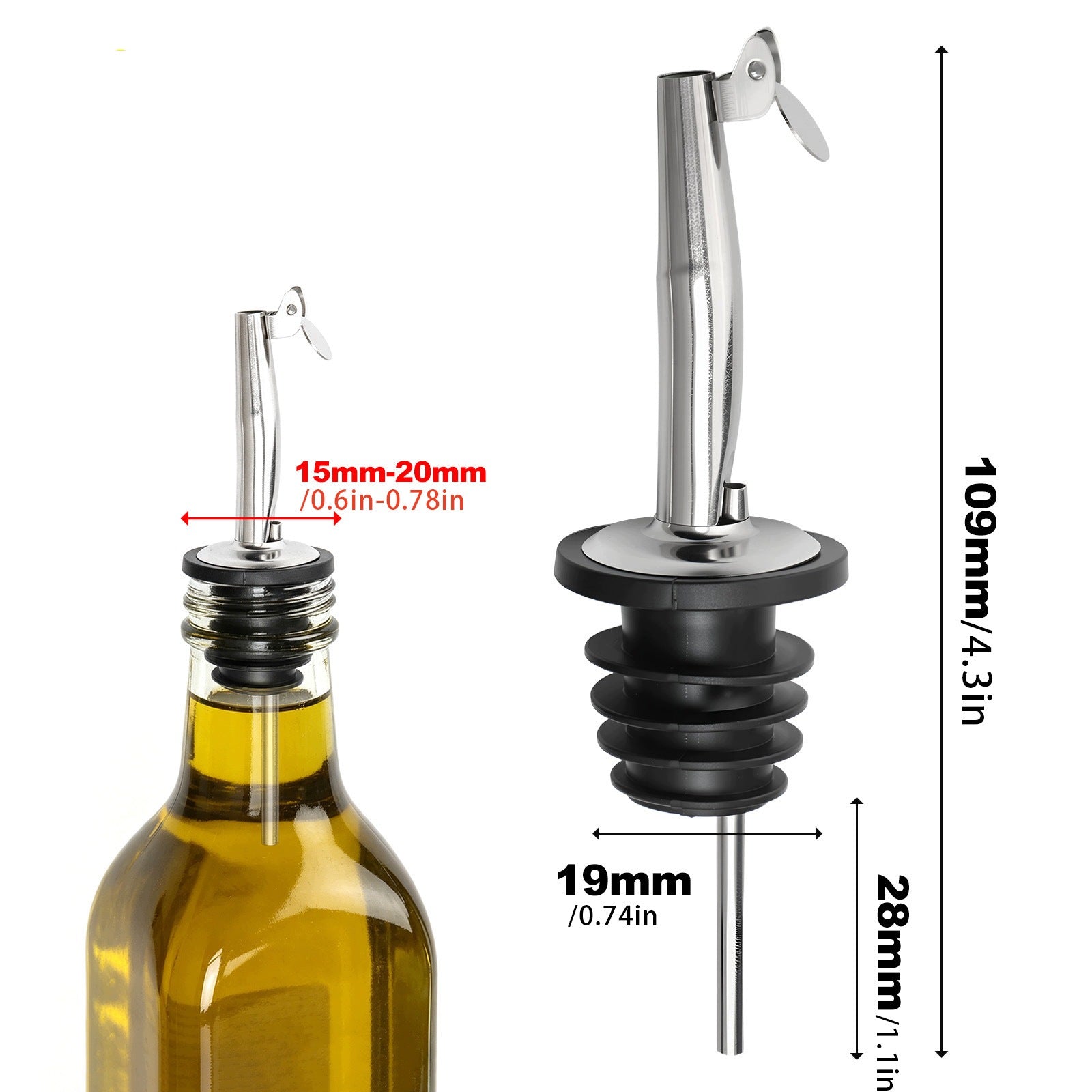 Stainless Steel Wine Pourer Bottle Dispenser for Alcohol and Vodka Packaging status original